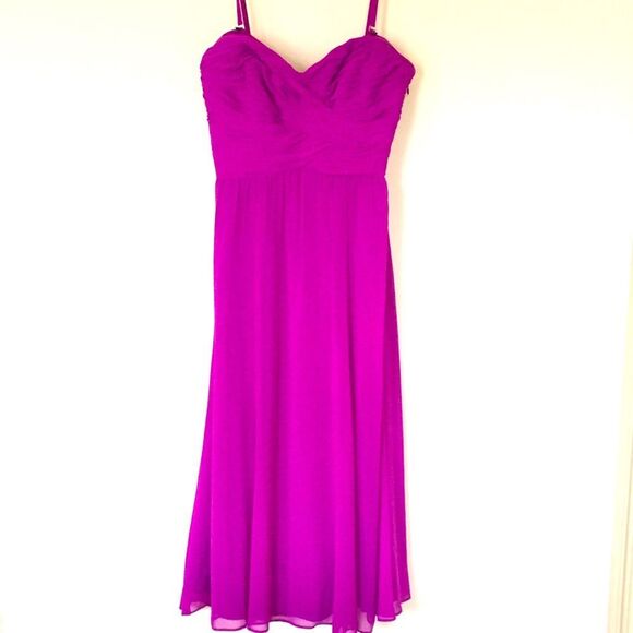 Ralph Lauren evening Fuchsia Strap Maxi Dress Sz 8 - Picture 1 of 14